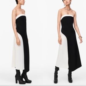 Zara limited edition wool blend color block midi dress, size M, new